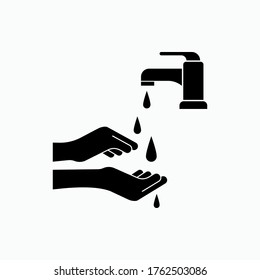 Halte ein sauberes Symbol. Hand Wash Illustration. Unterschrift und Illustration der Vorbeugung von Viren.