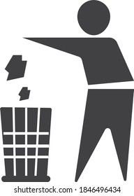 Keep clean icon. No littering - use trash can symbol. Vector illustration