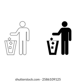 Keep clean icon set, icon set, vector, stroke