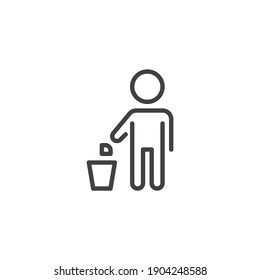Keep clean line icon. linear style sign for mobile concept and web design. Do not litter outline vector icon. Symbol, logo illustration. Vector graphics