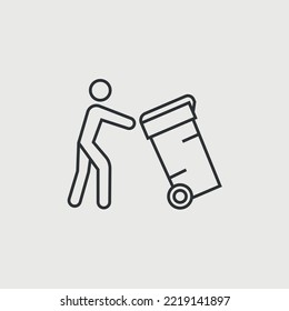 keep clean person carrying trash bin vector icon ecosystem