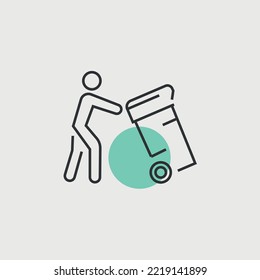 keep clean person carrying trash bin vector icon ecosystem