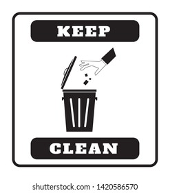 Keep Clean sign on white background drawing by illustration