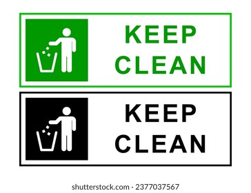 Keep clean sign template. Vector design.