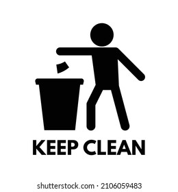 Keep clean solid icon symbol vector sign for packaging instructions