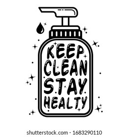 keep clean stay healty lettering for poster and other