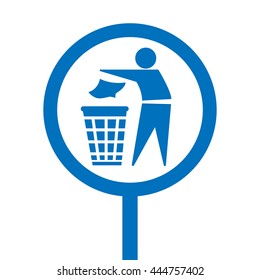 Keep Clean This Area Litter Free Blue Sign