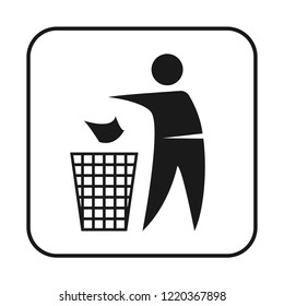 keep the cleanliness cardboard package sign vector icon, modern design, glyph style, modern concept