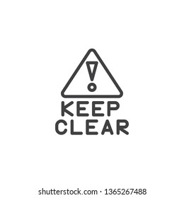 Keep clear exclamation point line icon. linear style sign for mobile concept and web design. outline vector icon. Information mandatory symbol, logo illustration. Pixel perfect vector graphics