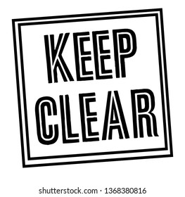 KEEP CLEAR stamp on white
