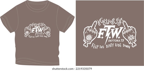 keep the dirty side down t shirt graphic design vector illustration \