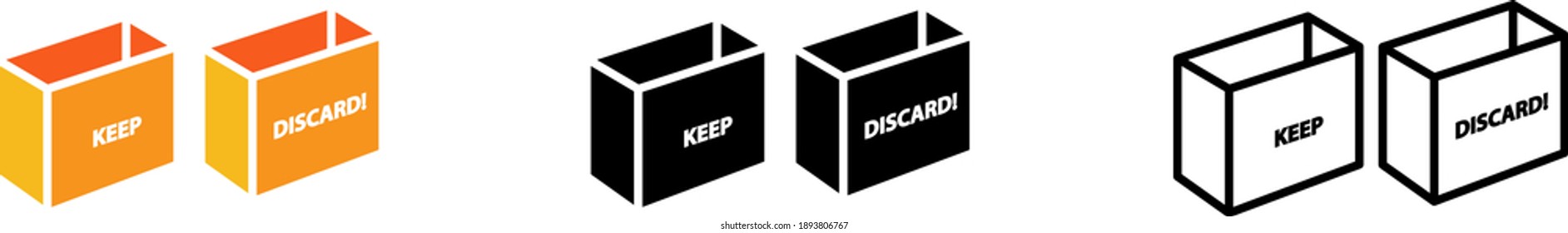 Keep or Discard icon, vector illustration