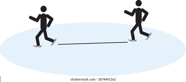 Keep a distance of 6 feet while skating, and be safe. A sign of social distancing.