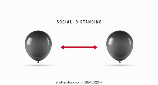 Keep distance abstract vector illustration