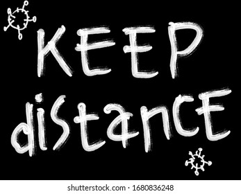 Keep Distance advice vector illustration. Help stop the spread of Covid-19 coranavirus by keeping your distance. Eps format