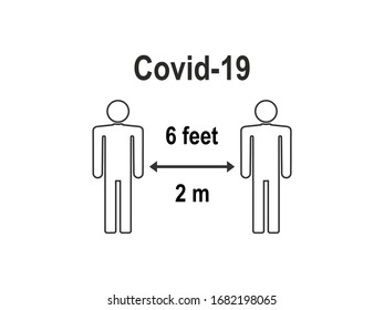 Keep distance, coronavirus. Vector illustration, flat design.