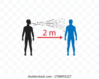 Keep distance, coronavirus. Vector illustration, flat design.