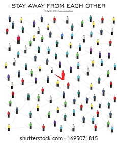 Keep distance from crowds or each other icon. Social distancing sign, can be used during coronavirus covid19 outbreak prevention.