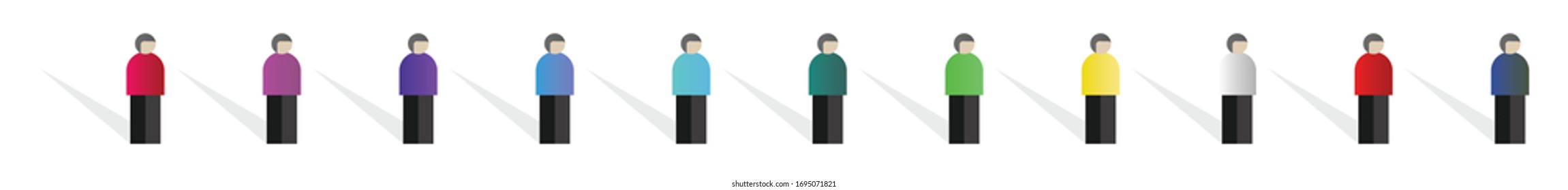 Keep distance from crowds or each other icon. Social distancing sign, can be used during coronavirus covid19 outbreak prevention.