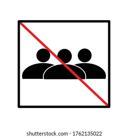 Keep distance from crowds or each other icon. Social distancing sign, can be used during coronavirus covid19 outbreak prevention