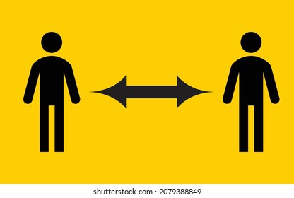 Keep distance from crowds or each other icon. Social distancing sign, can be used during coronavirus covid19 outbreak prevention