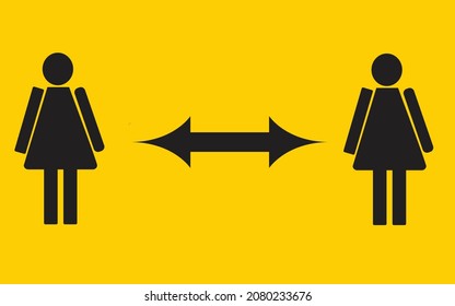 Keep distance from crowds or each other icon. Social distancing sign, can be used during coronavirus covid19 outbreak prevention