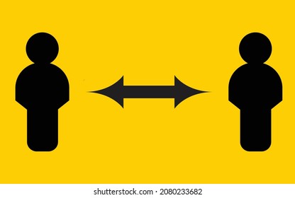 Keep distance from crowds or each other icon. Social distancing sign, can be used during coronavirus covid19 outbreak prevention