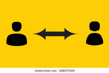 Keep distance from crowds or each other icon. Social distancing sign, can be used during coronavirus covid19 outbreak prevention 
