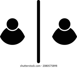 Keep distance from crowds or each other icon. Social distancing sign, can be used during coronavirus covid19 outbreak prevention 