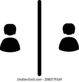Keep distance from crowds or each other icon. Social distancing sign, can be used during coronavirus covid19 outbreak prevention 