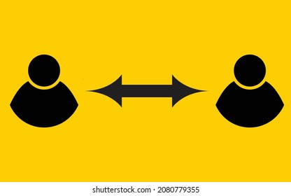 Keep distance from crowds or each other icon. Social distancing sign, can be used during coronavirus covid19 outbreak prevention 