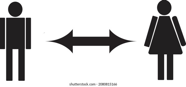 Keep distance from crowds or each other icon. Social distancing sign, can be used during coronavirus covid19 outbreak prevention 