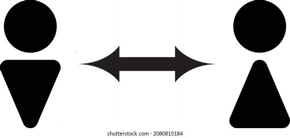 Keep distance from crowds or each other icon. Social distancing sign, can be used during coronavirus covid19 outbreak prevention 