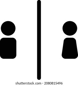 Keep distance from crowds or each other icon. Social distancing sign, can be used during coronavirus covid19 outbreak prevention 
