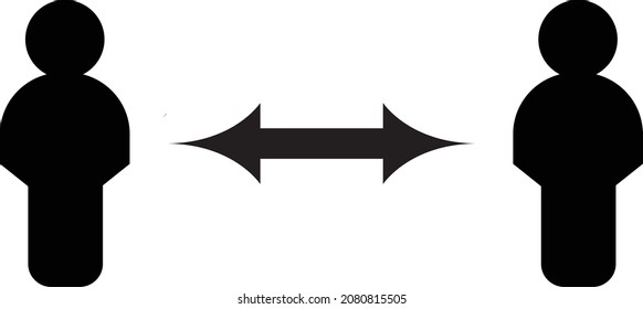 Keep distance from crowds or each other icon. Social distancing sign, can be used during coronavirus covid19 outbreak prevention 