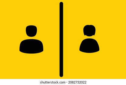 Keep distance from crowds or each other icon. Social distancing sign, can be used during coronavirus covid19 outbreak prevention 
