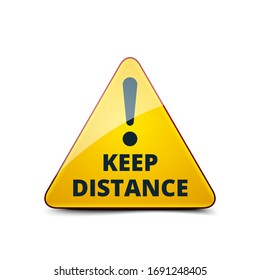 Keep Distance Exclamation Danger Alert vector sign label illustration