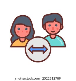 Keep Distance Filled Icons , Vector illustration