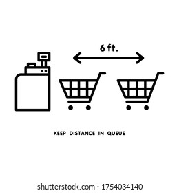 Keep distance icon. Line vector. Isolate on white background.