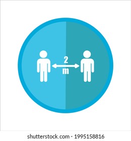 Keep distance icon. Social distancing symbol.