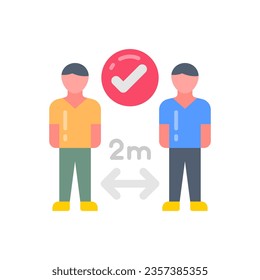 Keep Distance icon in vector. Illustration