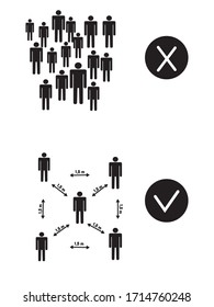 Keep the distance in quarantine,
 personal distance, COVID19, take care of health, vector illustration