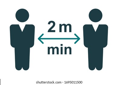 Keep distance sign. Coronavirus epidemic protective equipment. Preventive measures. Steps to protect yourself. Keep min the 2 meter distance - stock vector