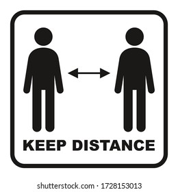 Mantener el signo de distancia. Signo de coronavirus. Señal de advertencia mantener distancia. El distanciamiento social. 
