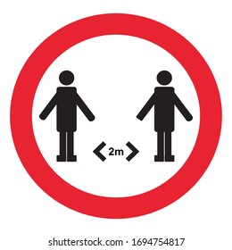 keep distance sign coronovirus epidemic protective equipment preventive measures steps to protect yourself keep the 2 meter distance vector illustration