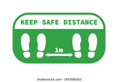 Keep distance sign. Please keep your distance. Coronovirus epidemic protective equipment. Preventive measures. Steps to protect yourself. Keep the 1 meter distance. Vector illustration.