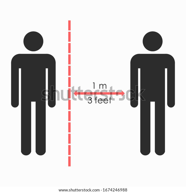 距離記号を保持 遠ざけて下さい コロノウイルスの流行防止装置 予防措置 自分を守るための手段 1 Mの距離を保つ ベクターイラスト のベクター画像素材 ロイヤリティフリー
