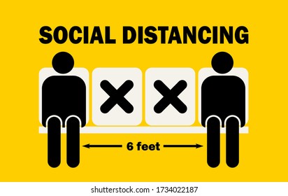 Keep distance sign. Social distancing sign. Prevent corona virus 