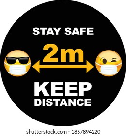 Keep distance sign. Virus Protection.