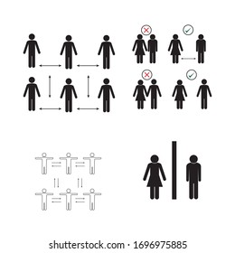 keep distance sign.coronovirus epidemic protective measures.steps to protect your self.vektor illustration